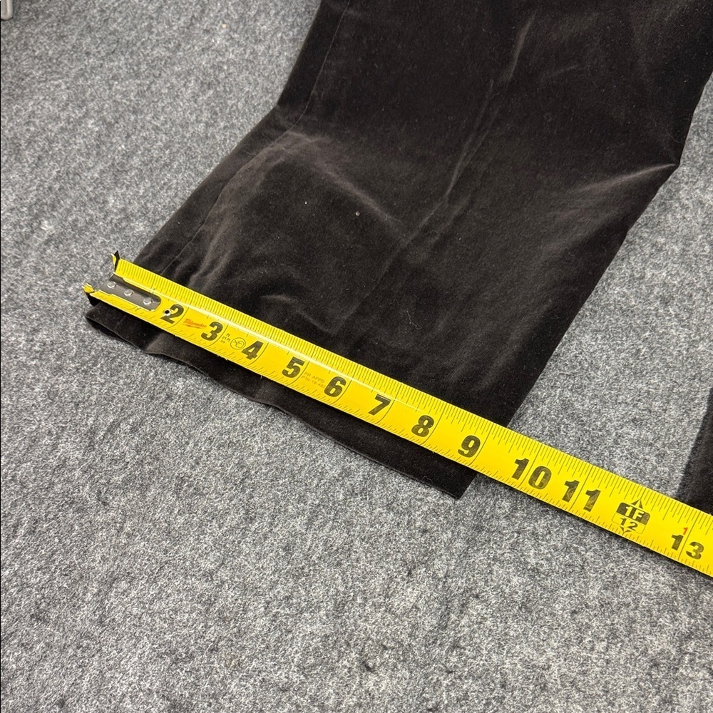 Palena Knitwear Vintage Velvet Flare Pants with White Trim Made in Hong Kong - Picture 6 of 10